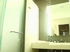 Black big dick gay takes a shower