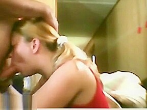 Blond deep throat sucking with hot babe