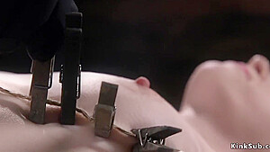 Blonde Pale Ass Paddled In Bondage
