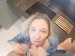 Blonde With Beautiful Eyes Eats Dick Until The Happy Ending