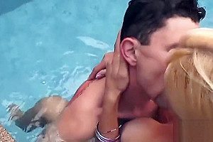 Blonde shemale sucks cock and fucks guys ass