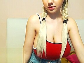 Blonde teen 18+ with huge natural boobs