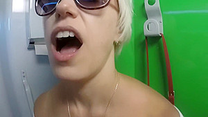 Blowjob on the train  Cum on face 
