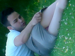 Boyfriend tried to cover her upskirt