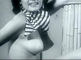 Brandy showing her talent (Vintage 1950s Pinup)