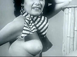 Brandy showing her talent (Vintage 1950s Pinup)