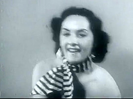 Brandy showing her talent (Vintage 1950s Pinup)