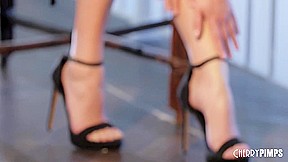 Brunette Babe in Vinyl Outfit Solo Masturbates Until Making Her Toy Creamy