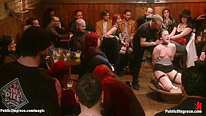 Brunette Dp Fucked In Public Bar
