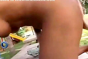 Brunette TS In Outdoor Mutual Frigging
