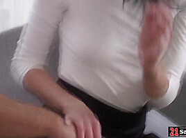 Brunette babe Lexi Layo teasing her guy and gets ass fucked