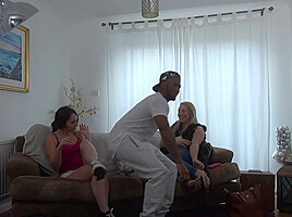 Brunette babe loves interracial sex with her stepbrother