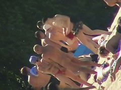 Brunette teen 18+ beach nudist clip