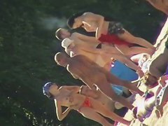 Brunette teen 18+ beach nudist clip