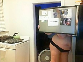 Busty BBW plays with her gigantic tits on webcam
