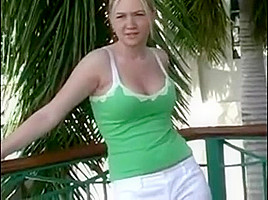 Busty Blonde Is Having Fun Posing Outside And Flashes Her T
