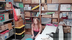 Busty brunette gets fucked at the office