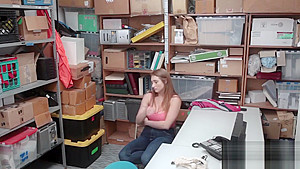 Busty brunette gets fucked at the office