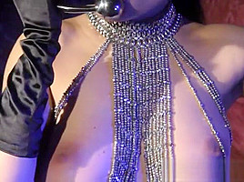 Busty domina beauty toying her pussy