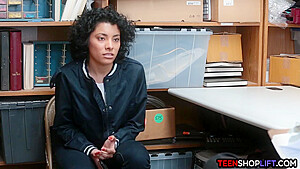 Busty teen 18+ Shoplifter Fucks The Security Guard For Free