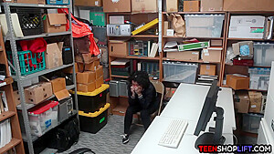 Busty teen 18+ Shoplifter Fucks The Security Guard For Free