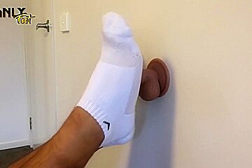 Can I Give You A Foot Job? - Realistic 6 Dick - No Lube Socked & Raw Male Footjob - Manlyfoot 