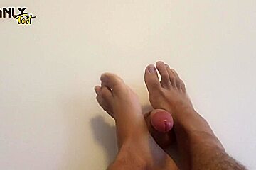 Can I Give You A Foot Job? - Realistic 6 Dick - No Lube Socked & Raw Male Footjob - Manlyfoot 