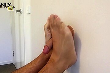Can I Give You A Foot Job? - Realistic 6 Dick - No Lube Socked & Raw Male Footjob - Manlyfoot 