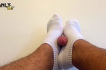 Can I Give You A Foot Job? - Realistic 6 Dick - No Lube Socked & Raw Male Footjob - Manlyfoot 
