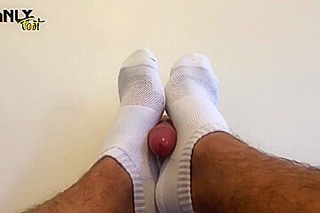 Can I Give You A Foot Job? - Realistic 6 Dick - No Lube Socked & Raw Male Footjob - Manlyfoot 