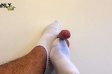 Can I Give You A Foot Job? - Realistic 6 Dick - No Lube Socked & Raw Male Footjob - Manlyfoot 
