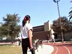 Candid big ass wrapped in latex pants on camera 06j