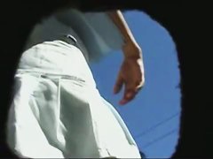 Candid street clip of two teen 18+ friends with additional upskirt shots