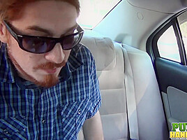 Cassidy Bliss gives a handjob in the back seat of a car - Public Handjobs