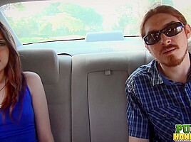 Cassidy Bliss gives a handjob in the back seat of a car - Public Handjobs