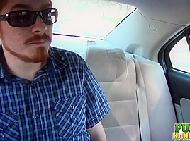 Cassidy Bliss gives a handjob in the back seat of a car - Public Handjobs