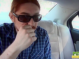 Cassidy Bliss gives a handjob in the back seat of a car - Public Handjobs