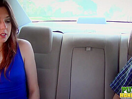 Cassidy Bliss gives a handjob in the back seat of a car - Public Handjobs