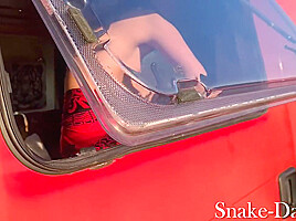 Caught Masturbating On The Street In The Camper