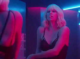 Charlize Theron, Sofia Boutella - Lesbian sex with younger girl - Atomic Bl