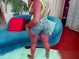 Chesty Big Ass Ebony Posing By The Pool