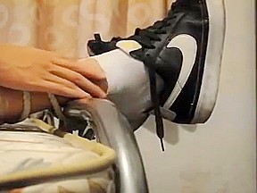 Chinese - nike and socks tickle