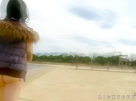 Claudia Bomb wild flashing leads to sex