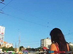 Close range upskirt in a bus