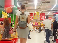 College Girl With A Backpack In The Upskirting Video