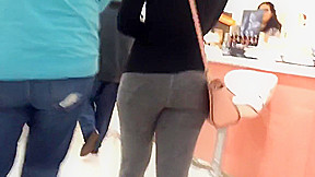 College teen 18+ Tight Jiggly Ass in Grey Spandex