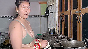 Cooking Sex In Kitchen When Chopping Vegetable