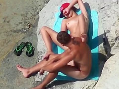 Couple beach play