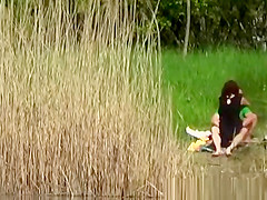 Couple fuck bear the river