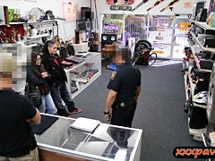 Couple girls trying to steal at the pawnshop and get fucked
